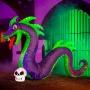 INFLABLE DECORATIVO SERPIENTE MORADA Y VERDE LED 2.1 M