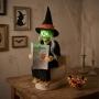 DECORACIÓN HALLOWEEN BRUJA ANIMADA 41 CM CON LUZ LED