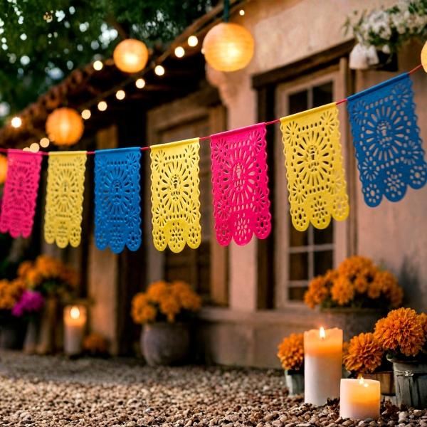 DECORACION DÍA DE MUERTOS GUIRNALDA 1.8 M