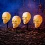 DECORACIÓN HALLOWEEN ESTACAS CALAVERA ANIMADAS 35.8 CM CON LUZ LED
