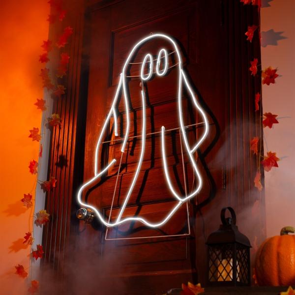 DECORACIÓN HALLOWEEN FANTASMA 93.5 CM CON LUZ LED
