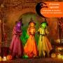 SET ANIMATRONIC HALLOWEEN 3 BRUJAS 1.52 M CON LUZ LED
