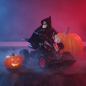 ESQUELETO ANIMADO EN MOTO HALLOWEEN 31 CM CON LUZ LED