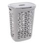 CESTO PARA LAVANDERÍA C/TAPA 62.5L DISEÑO HOJA GRIS
