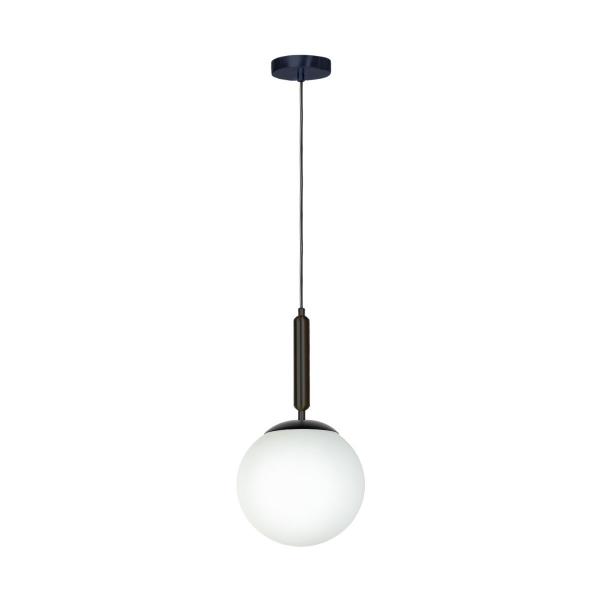 LÁMPARA COLGANTE MAXXI 8202 VIDRIO OPALINO MATE CUERPO COLOR NEGRO