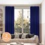 SET DE 2 PANELES DE CORTINA DECORATIVA AZUL 140 X 240 CM.