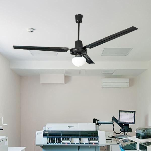 VENTILADOR DE TECHO ICARUS CON LUZ 56" NEGRO
