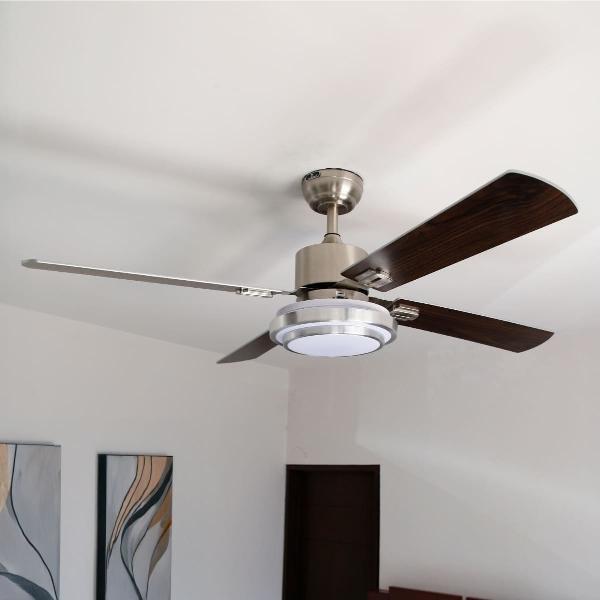 VENTILADOR DE TECHO LUXOR 52" PLATEADO