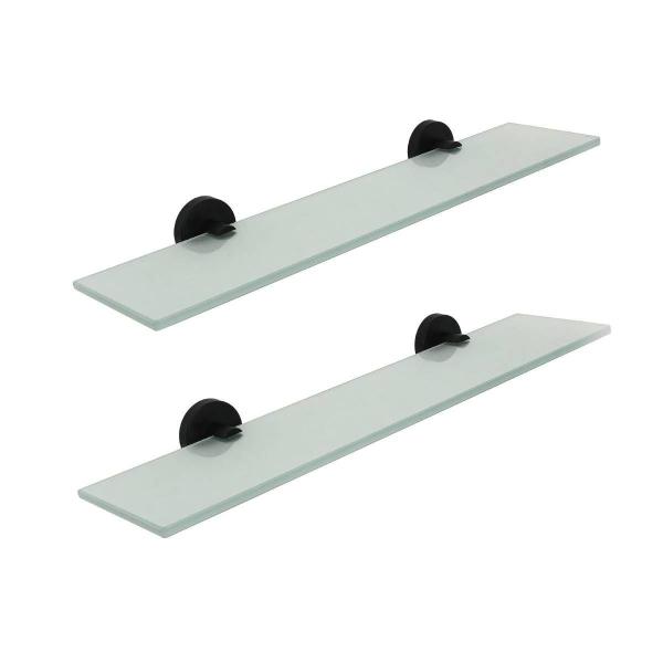 REPISAS DE VIDRIO SET 2 PIEZAS NEGRO