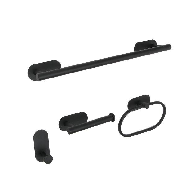 SET DE ACCESORIOS PARA BAÑO 4 PIEZAS NEGRO