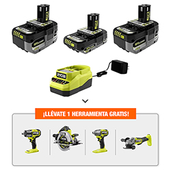 ONE+ 18V KIT DE INICIO DE ALTO RENDIMIRENTO INCLUYE BATERIA DE 2AH, (2) DE 4AH Y CARGADOR