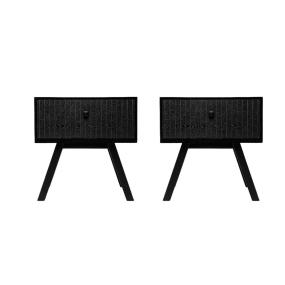 SET DE 2 BURÓS CON 1 CAJÓN COLOR NEGRO - MDF, MELAMINA Y METAL
