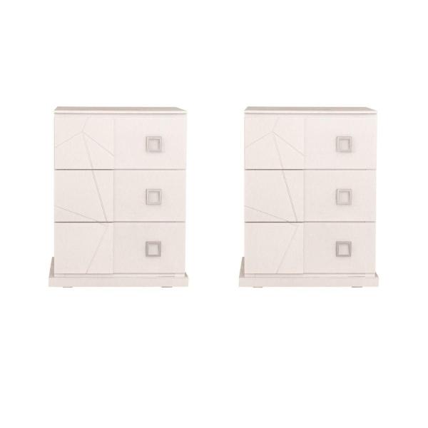 SET DE 2 BURÓS CON 3 CAJONES COLOR BLANCO - MADERA INDUSTRIALIZADA
