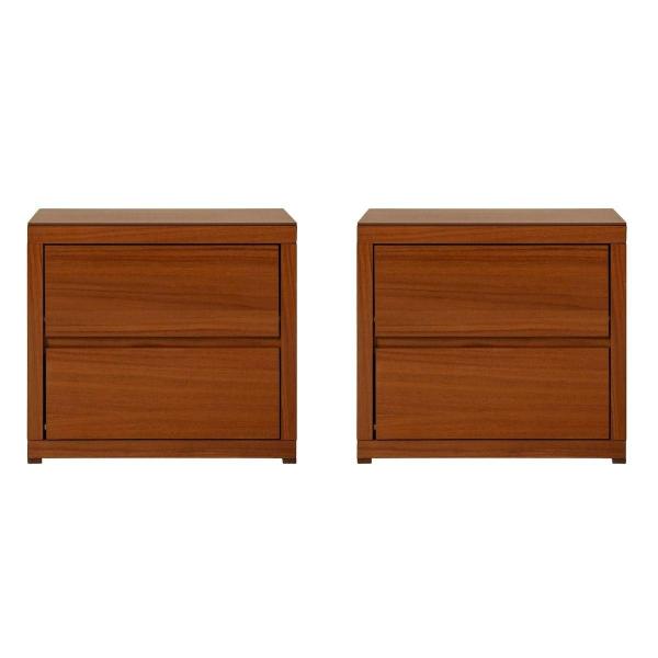 SET DE 2 BURÓS CON 2 CAJONES COLOR PAROTA - CHAPA