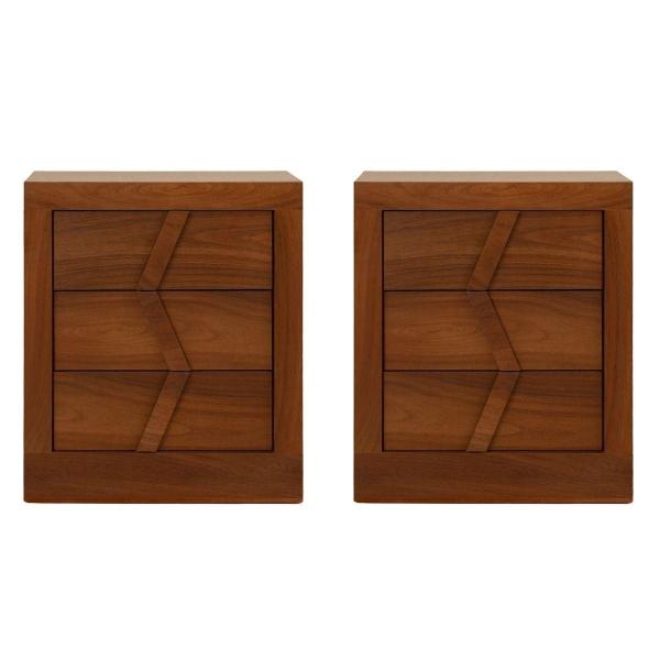 SET DE 2 BURÓS CON 3 CAJONES COLOR PAROTA - MELAMINA