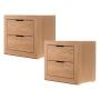 SET DE 2 BURÓS CON 2 CAJONES COLOR NATURAL - MADERA INDUSTRIALIZADA