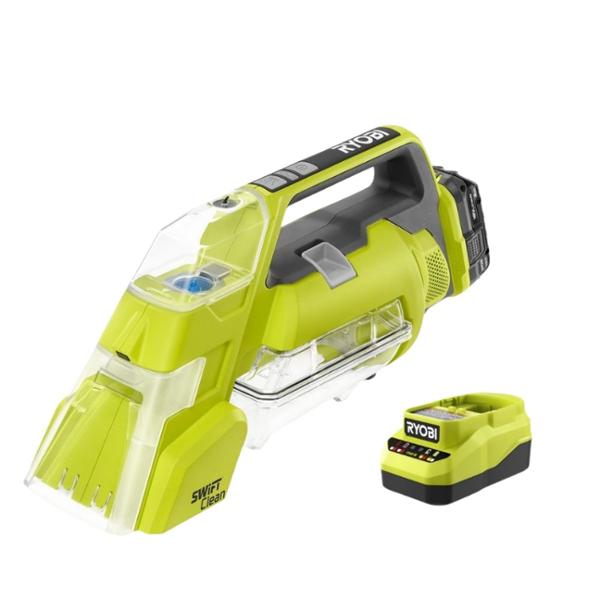ONE+ 18V KIT DE LIMPIADOR DE MANCHAS COMPACTO SWIFTCLEAN CON BATERIA DE 2AH Y CARGADOR