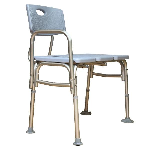 Silla de Transferencia Bariátrica de Aluminio Reforzado con Respaldo, Color Azul Celeste