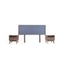 CABECERA KING SIZE CON 2 BURÓS DE 1 CAJÓN COLOR NOGAL Y GRIS - MADERA MDF Y MELAMINA