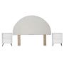CABECERA KING SIZE CON 2 BURÓS DE 2 CAJONES COLOR BLANCO - MDF, MELAMINA Y METAL