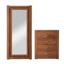 TOCADOR - CAJONERA CON 4 CAJONES Y ESPEJO DE CUERPO COMPLETO COLOR NOGAL - MADERA INDUSTRIALIZADA