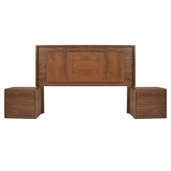 CABECERA CON LUZ KING SIZE CON 2 BURÓS DE 2 CAJONES COLOR PAROTA - MADERA INDUSTRIALIZADA