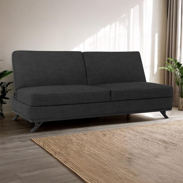 SOFÁ CAMA ROMA DE 3 PLAZAS SIN BRAZOS NEGRO