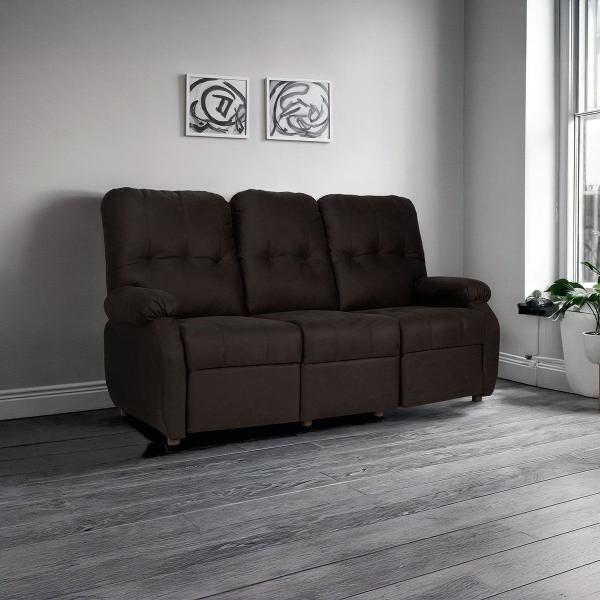 SOFÁ CAMA DE 3 PLAZAS RECLINABLE CAFÉ CHOCOLATE