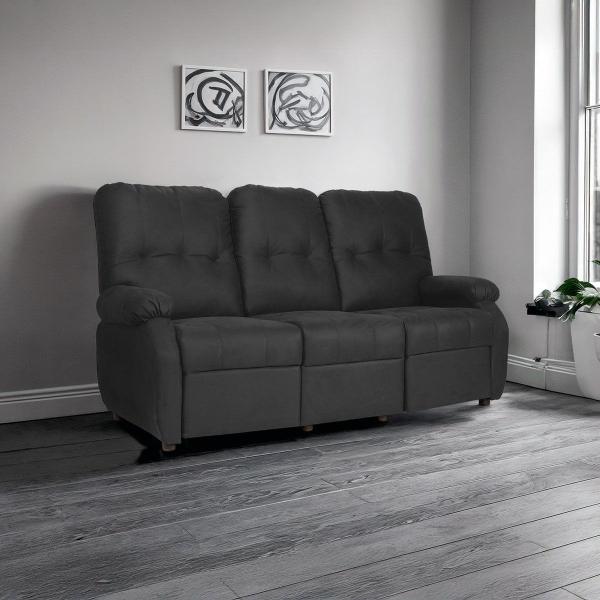 SOFÁ CAMA DE 3 PLAZAS RECLINABLE GRIS OXFORD