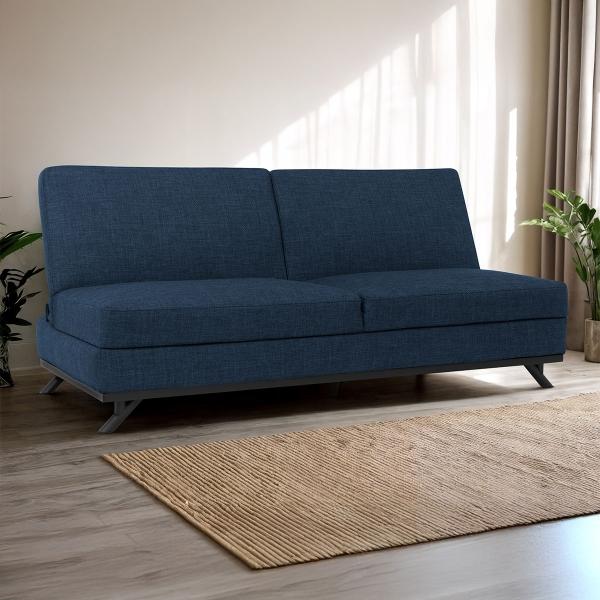 SOFÁ CAMA ROMA 3 PLAZAS SIN BRAZOS AZUL