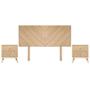 CABECERA KING SIZE CON 2 BURÓS DE 2 CAJONES COLOR NATURAL - MDF, MELAMINA Y METAL