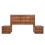 CABECERA KING SIZE CON 2 BURÓS DE 2 CAJONES COLOR NOGAL - MADERA MDF