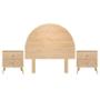 CABECERA KING SIZE CON 2 BURÓS DE 2 CAJONES COLOR NATURAL - MDF, MELAMINA Y METAL