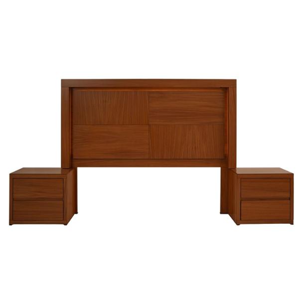 CABECERA CON LUZ KING SIZE CON 2 BURÓS DE 2 CAJONES COLOR PAROTA - CHAPA