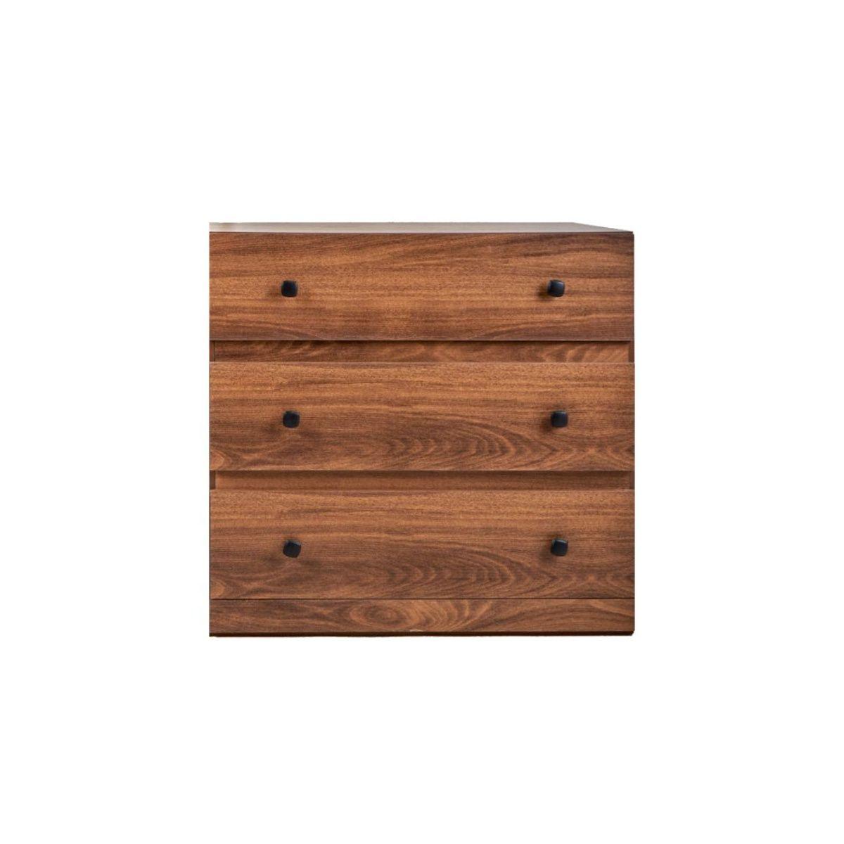 Cómoda cajonera de 3 cajones color nogal - madera mdf