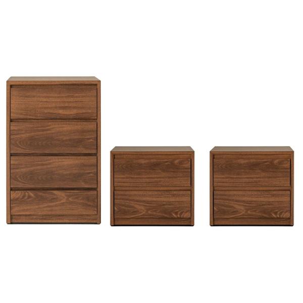 SET DE CAJONERA CON 4 CAJONES Y 2 BURÓS CON 2 CAJONES COLOR PAROTA - MADERA INDUSTRIALIZADA