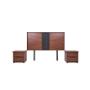 CABECERA KING SIZE CON 2 BURÓS DE 2 CAJONES COLOR NOGAL - MADERA MDF Y MELAMINA