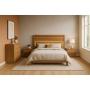 RECÁMARA KING SIZE DE 4 PIEZAS CON CABECERA CON LUZ, 2 BURÓS Y CAJONERA COLOR NATURAL - MADERA INDUSTRIALIZADA
