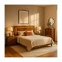 RECÁMARA KING SIZE DE 4 PIEZAS CON CABECERA CON LUZ, 2 BURÓS Y CAJONERA COLOR PAROTA - MADERA INDUSTRIALIZADA