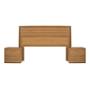 CABECERA CON LUZ KING SIZE CON 2 BURÓS DE 2 CAJONES COLOR NATURAL - MADERA INDUSTRIALIZADA