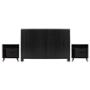 CABECERA KING SIZE CON 2 BURÓS DE 2 CAJONES Y 2 COMPARTIMENTOS COLOR NEGRO - MDF Y MELAMINA