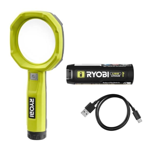 USB LITHIUM KIT DE LUPA CON LUZ DE 200 LUMENES INCLUYE BATERIA DE 2AH Y CABLE DE CARGA