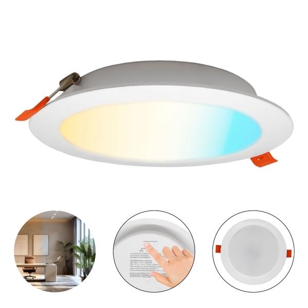 LAMPARA LED REDONDA TIPO DOWNLIGHT DE EMPOTRAR 12W, 3 TEMPERATURAS DE COLOR 3 000 K, 4 200 K y 6 500 K, USO INTERIOR