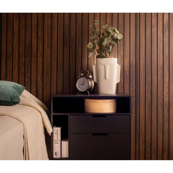 SET DE 2 BURÓS CON 2 CAJONES Y 2 COMPARTIMENTOS COLOR NEGRO - MDF Y MELAMINA