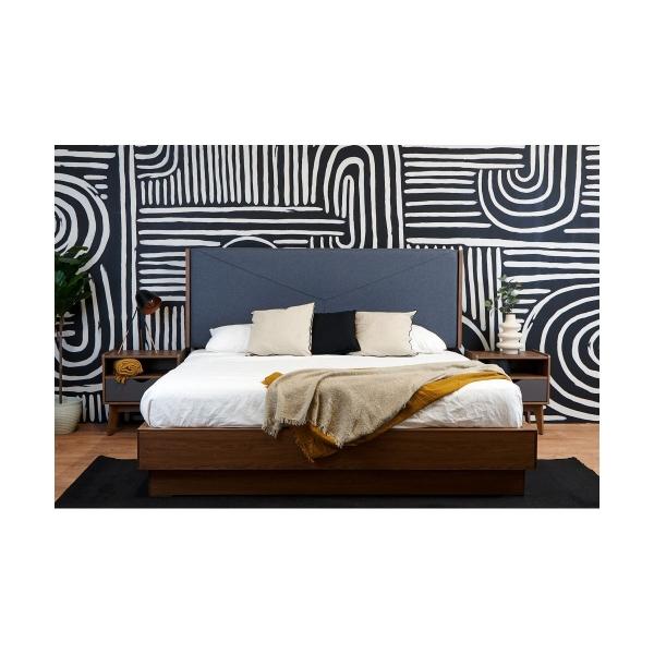 SET DE 2 BURÓS CON 1 CAJÓN COLOR NOGAL Y GRIS - MADERA MDF Y MELAMINA