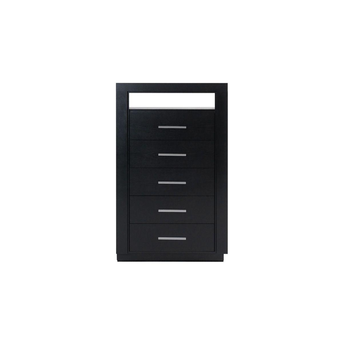 Cómoda - cajonera de 5 cajones color chocolate con jaladeras de metal - madera industrializada