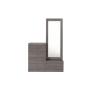 TOCADOR - CAJONERA CON 4 CAJONES Y ESPEJO DE CUERPO COMPLETO COLOR GRIS - MADERA INDUSTRIALIZADA