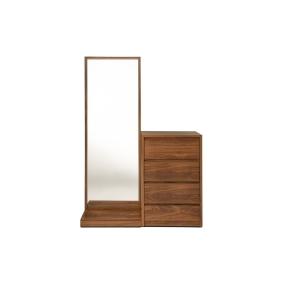 TOCADOR - CAJONERA CON 4 CAJONES Y ESPEJO DE CUERPO COMPLETO COLOR PAROTA - MADERA INDUSTRIALIZADA