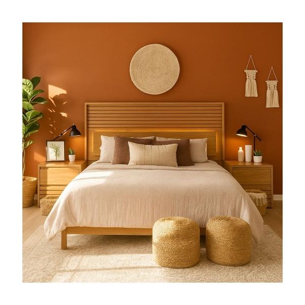 SET DE 2 BURÓS CON 2 CAJONES COLOR NATURAL - MADERA INDUSTRIALIZADA