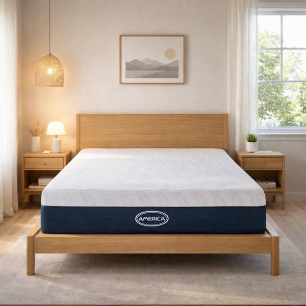 COLCHON AMERICA QUEEN SIZE MODELO ICE EN CAJA MEMORY FOAM